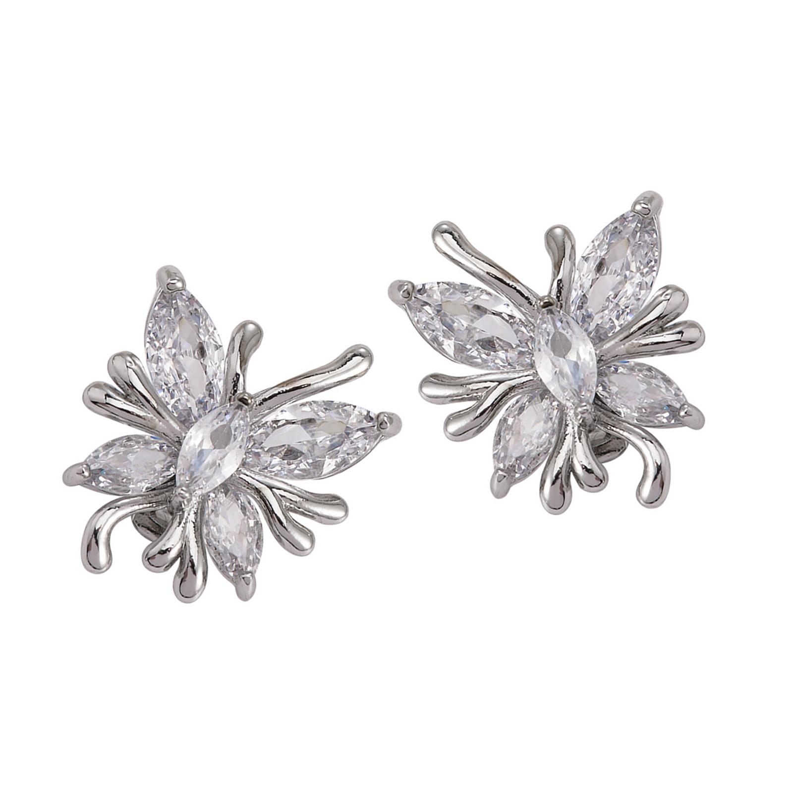 

Glittering Full Zirconia Butterfly Earphone Accessory Quick Install Design AntiCorrosion Metal Clasps for Multiple Devic 1