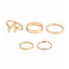 5Pcs ECG Lightning Wave Pattern Adjustable Finger Ring Set Women Accessories Girl Gift Mujer Jewelry