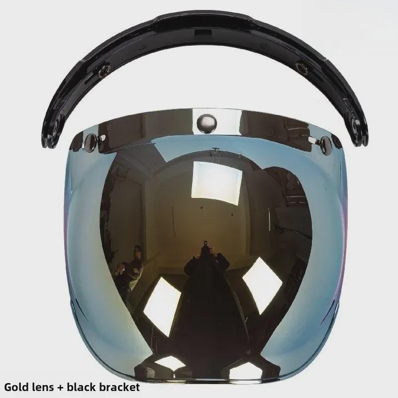 Japanese Three-Button Bubble Lens Motorcycle Helmet