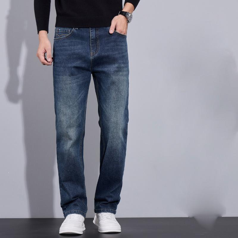 

Осенне-зимние новые легкие деловые прямые эластичные джинсы мужские корейские версии модные универсальные качественные повседневные брюки 38