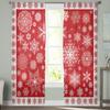 Christmas Red Snowflake Texture Living Room Transparent Tulle Window Curtain Bedroom Kitchen Decor Veil Drapes Curtains