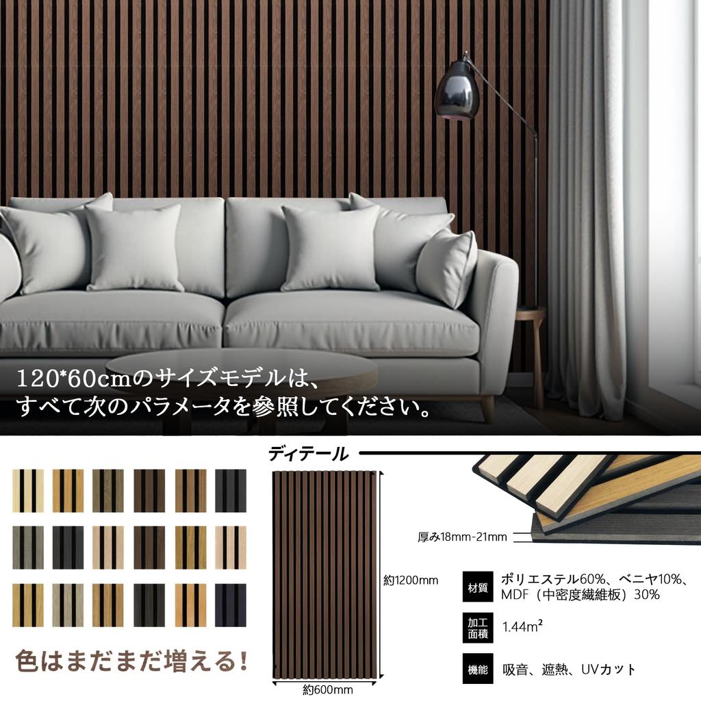 JSSZWYP Schallabsorbierende Paneele, Holzpaneele [120 x 60 cm  2 Paneele  Installationsfläche 1,44 m2] Wandpaneele, Schallabsorbierende Platten, Schalldämmung