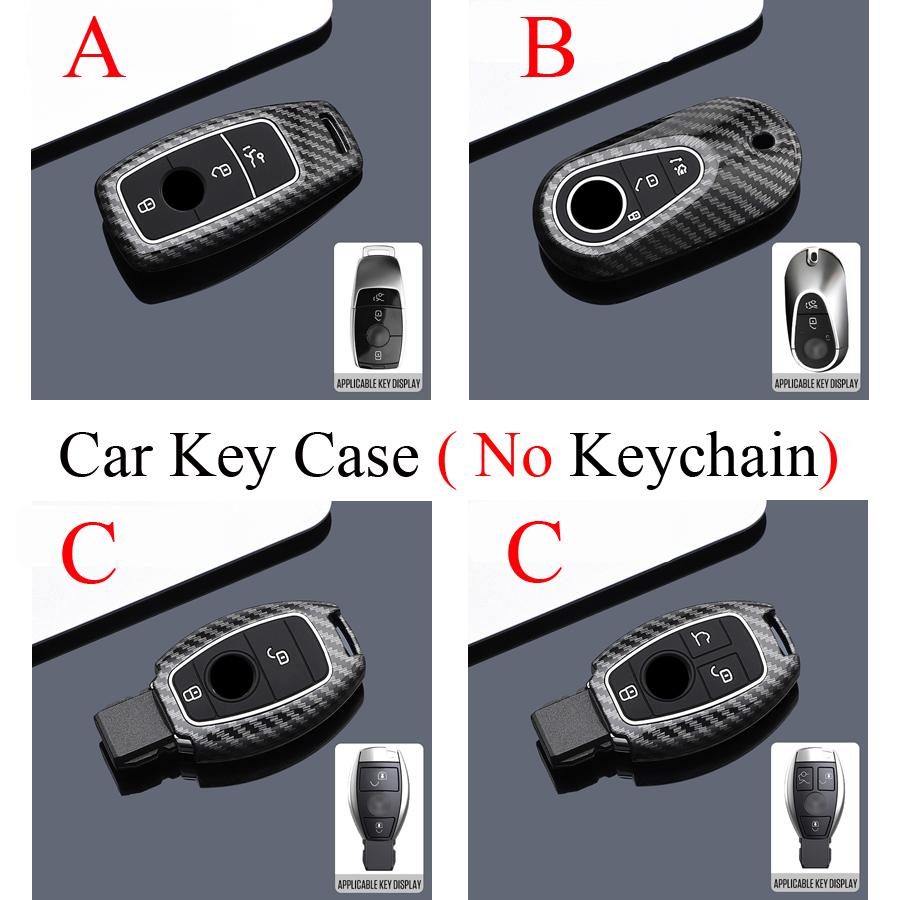 Carbon Style ABS Car Key Case Cover Fob Keychain for Mercedes Benz A B C E Class GLS GLA GLK GLC CLS CLA AMG W204 W205 W212 W176