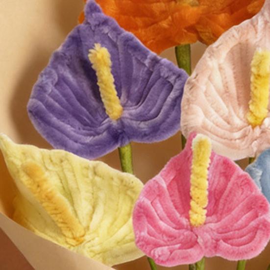 Finished Pipe Cleaners Flower Craft Handmade Artificial Calla Lily Flower for Mother's Day Birthday Wedding Home