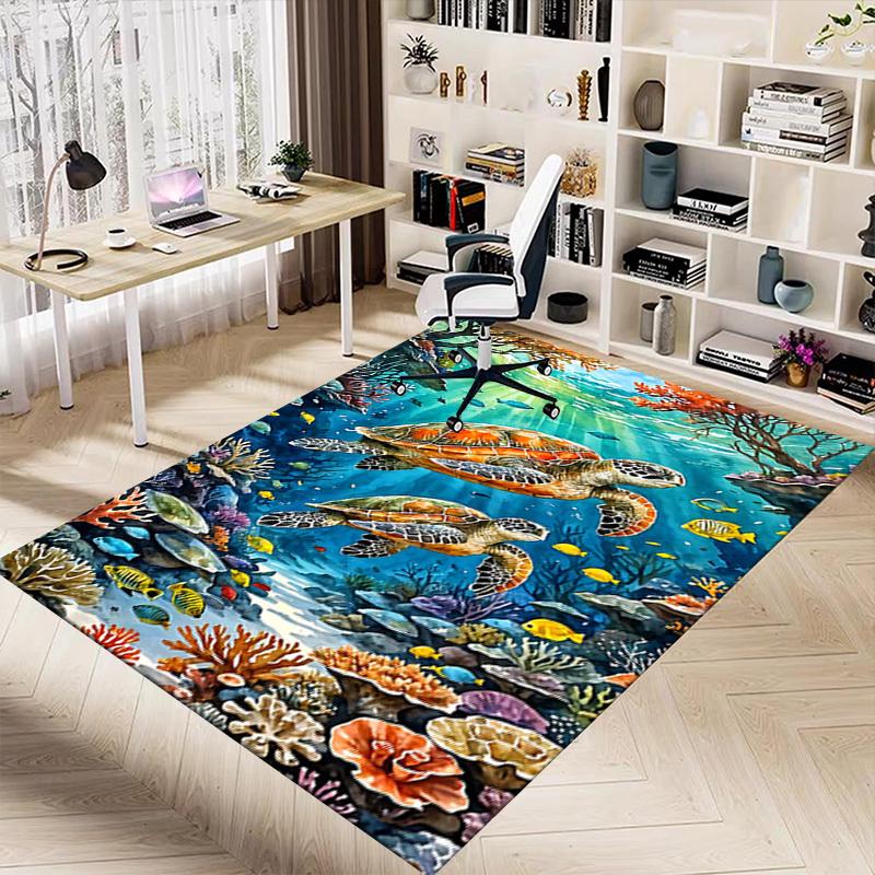 1PC turtle coral Extra Large Non-Slip Floor carpet, Office, family, bedroom, Studio - Large Area RugJ0328