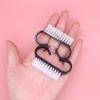 2pcs Unisex Black Nail  With Handle Sheep Horn Frosted Brush, Toenail Cleaning Brush, Nail Care Tool
