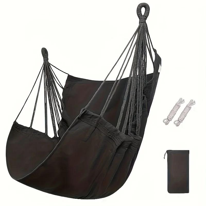 1Pcs Portable Fabric Hammock Swing Chair with Anti Rollover Storage Bag for Indoor Outdoor Garden Patio Dormitory Leisure