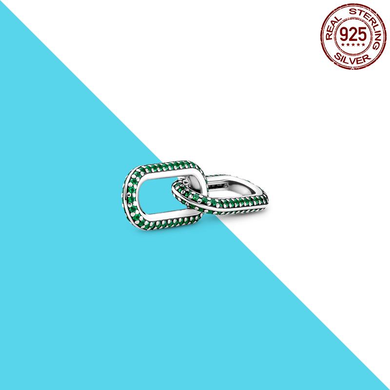 925 Silver Me Series Eye Medallion Pendant Charms for Bracelet Necklace DIY Link Earring Styling Two-ring Connector Jewelry