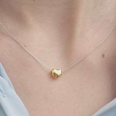 SOSOO 925 Silver Pounding Volume Heart Necklace