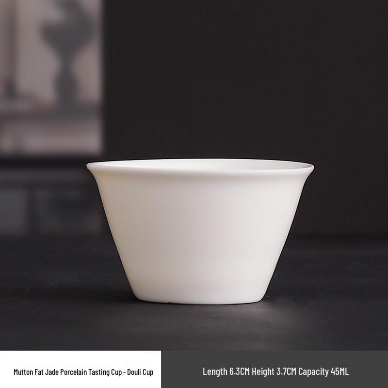Dehua White Porcelain Mutton Fat Jade Teacup for Guest Entertaining - Kung Fu Tea Tasting Single Cup