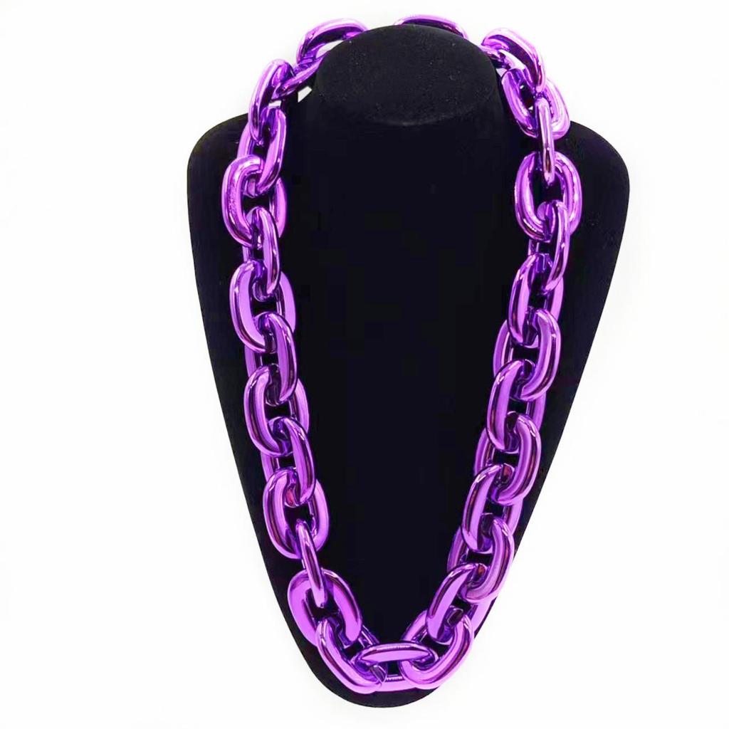 Hip Hop Punk Plastic Necklace Thick Chain Cuban Chain Festival Performance Party Gift Fan Accessory