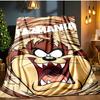 Tazmanian Devil's Fury Blanket Flannel Throw for Sofa, Indoor, Camping, Living Room, Office, Chair, And Bed Soft Birthday Gift