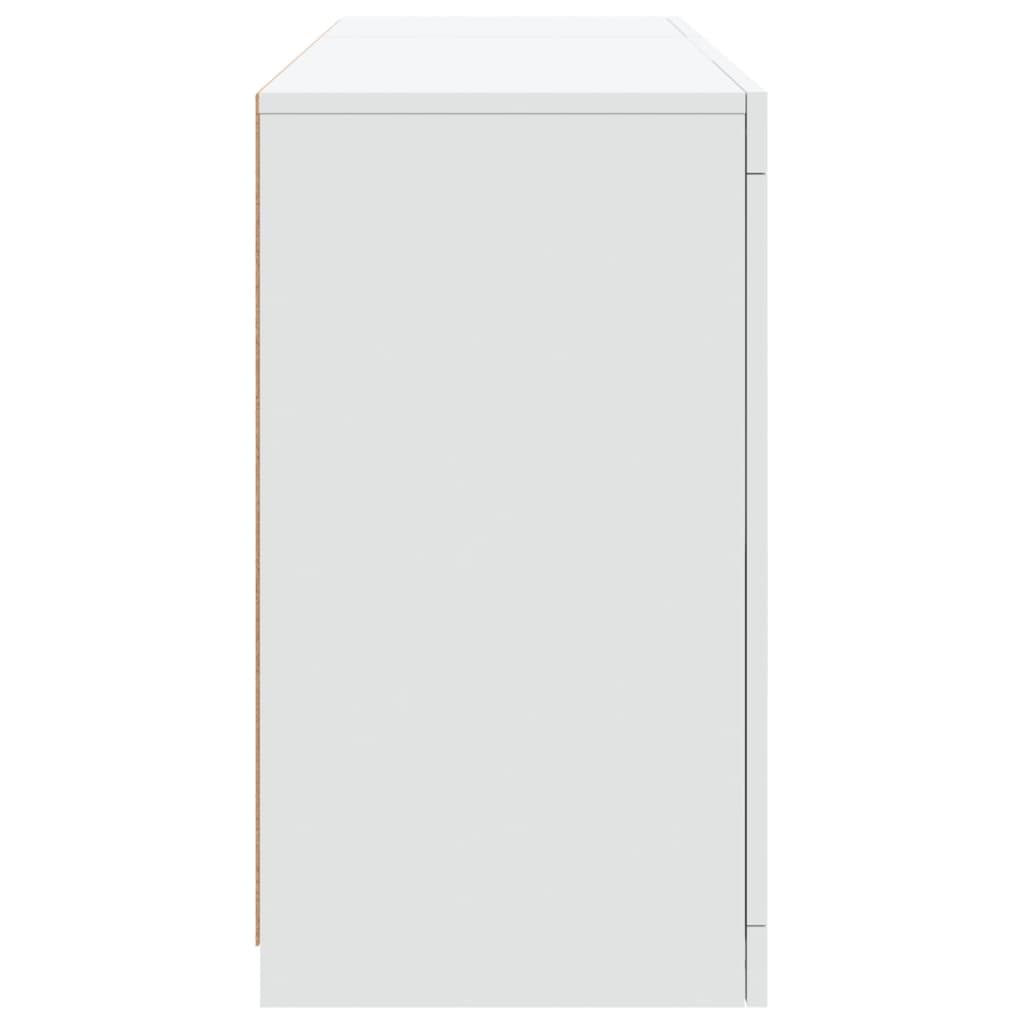 White Sideboard with LED Lights 123 X 37 X 67 Cm