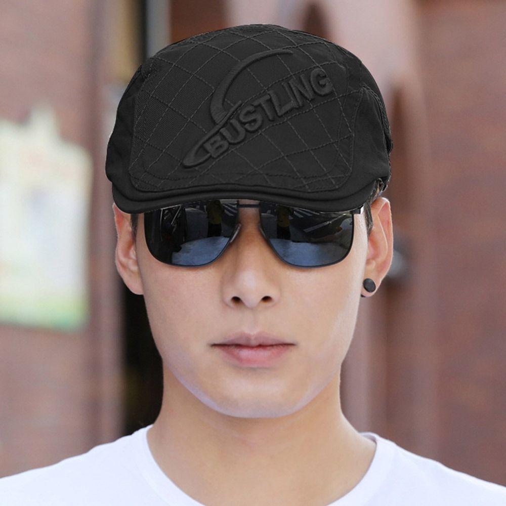 

Регульована плоска кепка Cabbie із захистом від ультрафіолетових променів Кепка з гострою модою для чоловіків чорний