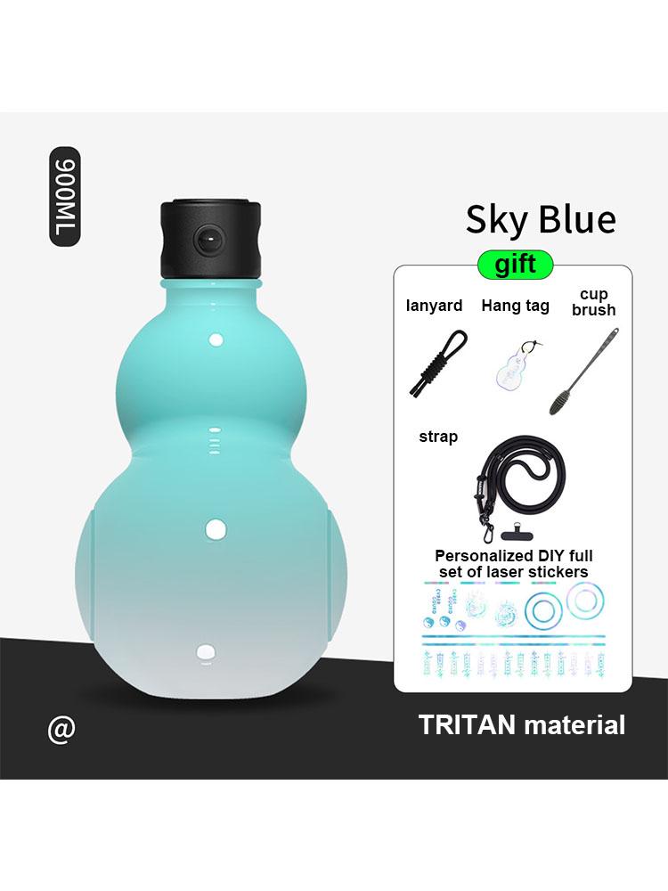 900ML Vintage Chinese Retro-Inspired Gourd Water Bottle Large Capacity Wine Bottle PC Creative Water Kettle Sports