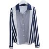 Fall New Arrival Plus Size Women's Clothing Fat Sister Fashion Single-Breasted Stripes Chiffon Long Sleeve Shirt Top Trendy S-4XL