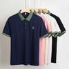 Sommer Poloshirt im neuen Stil mit Bärenstickerei für junge und mittlere Männer im Alter von Casual Simple Kurzarm-T-Shirt mit Revers für Herrenoberteile