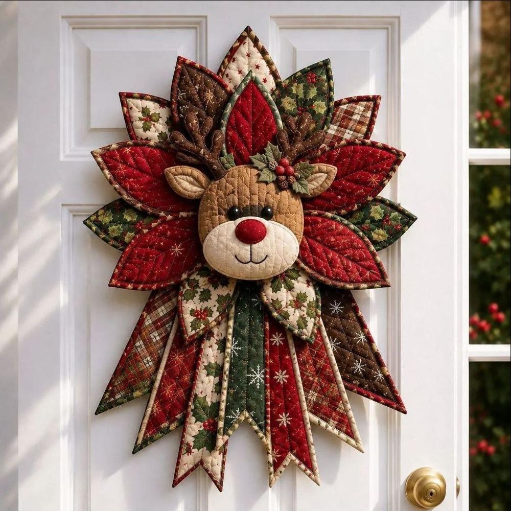 Pre-Cut Fabric Strips Patchwork Bow Sewing Set Quilted Christmas Hanging Kit Christmas Party