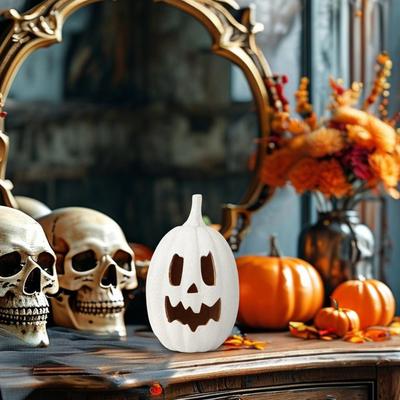Halloween Pumpkin Decoration Ghost Pumpkin Ornament Festive Halloween Pumpkin Ghost Ornament for Indoor Outdoor Festival Decor