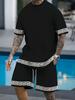 Summer Men's 3D Printed Short Sleeved Shorts Set,Daily Wear, Fashionable Casual Breathable Set