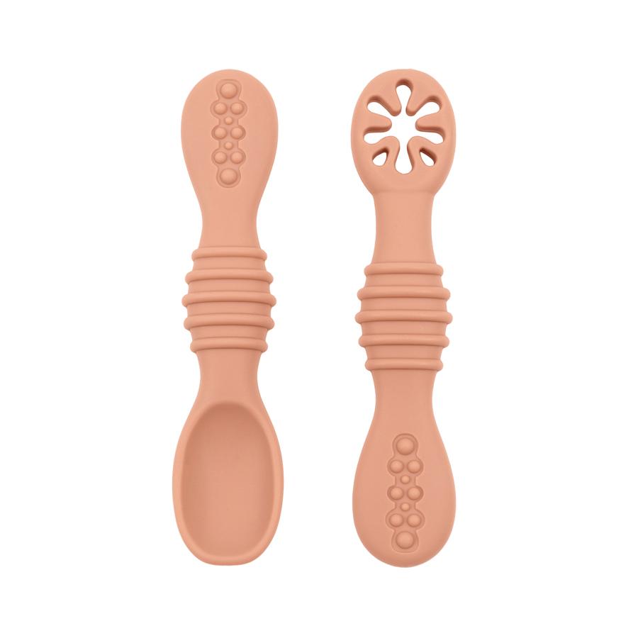 2Pcs/Set Baby Silicone Grinding Training Spoon Feeding Complementary Food Rice Paste Double Headed Soft Spoon Sticky Licking Rod