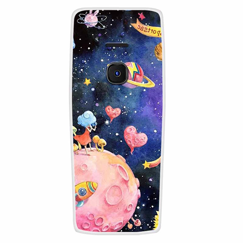 For Nokia 8210 4G Case Soft Silicone Space Landscape Covers for Nokia 6300 4G Cases Colorful Bumpers Cat Phone Protective Bags