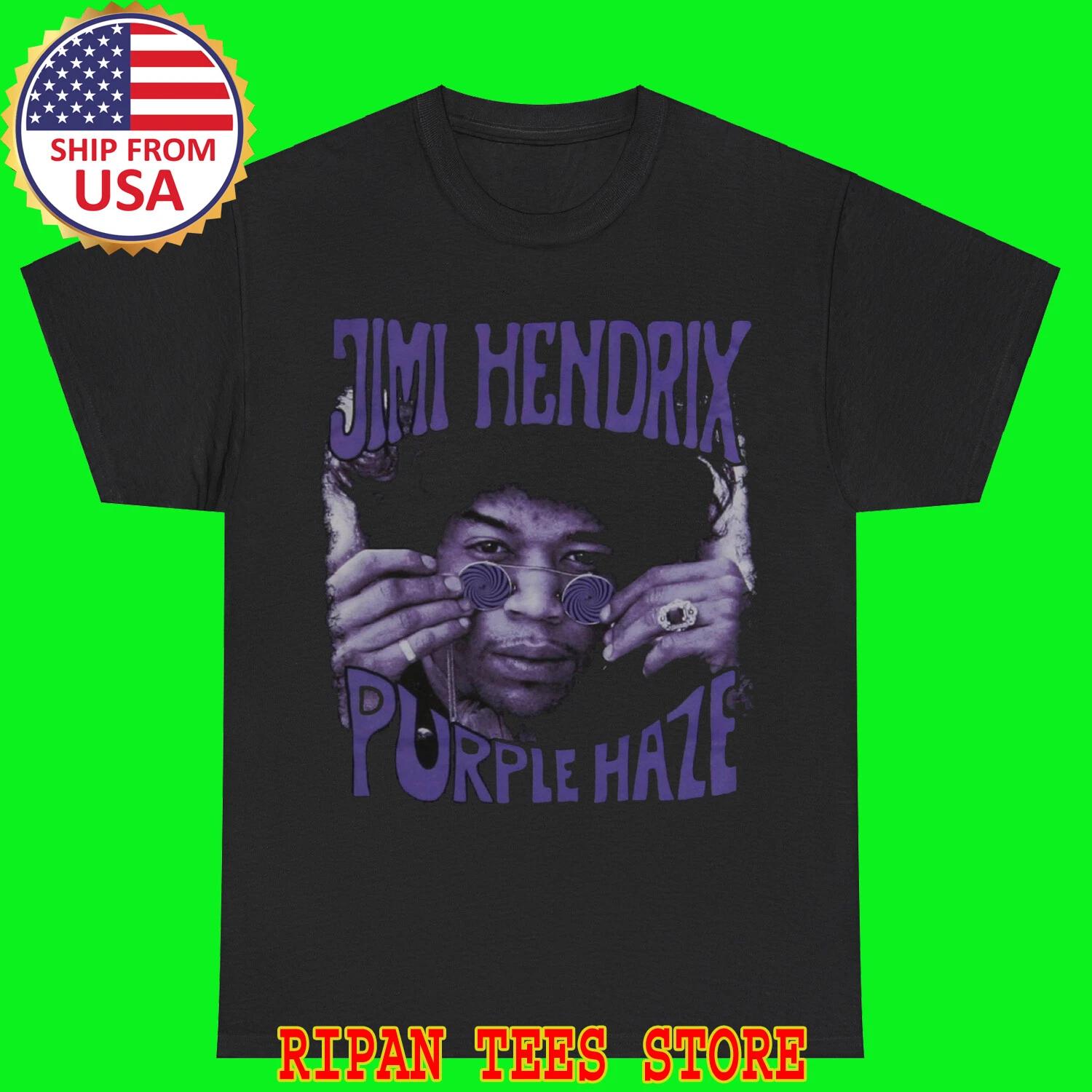 Jimi Hendrix Purple Haze Black T-Shirt Tee Top Unisex L