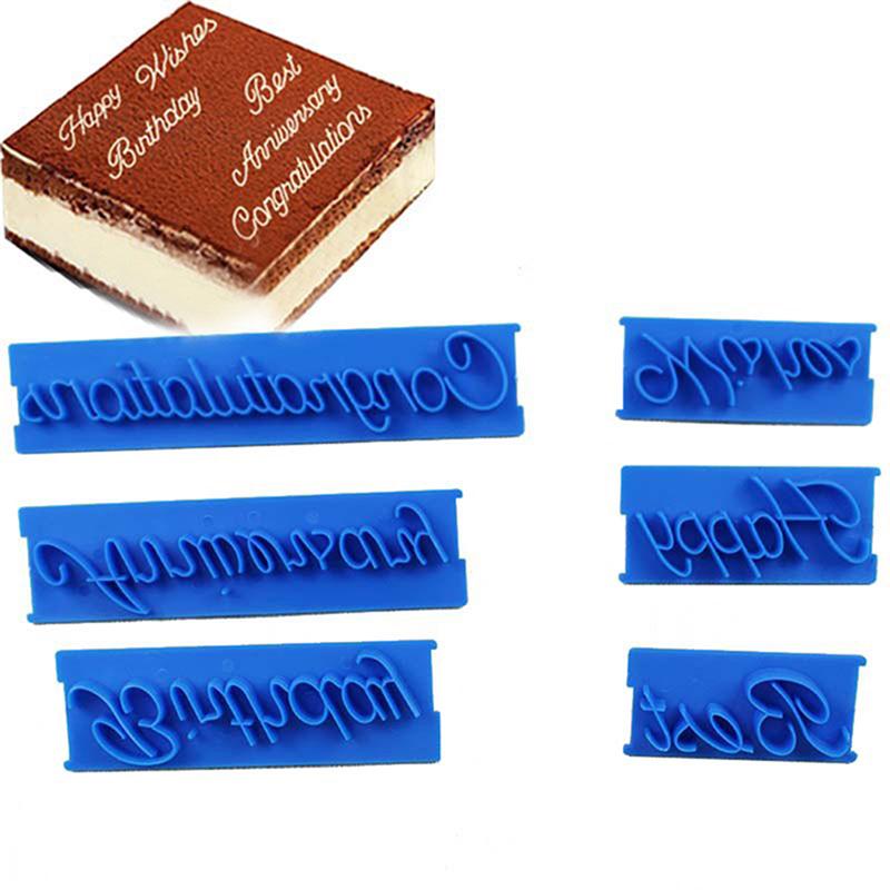 6 Adet/Set Plastik Harf Kalıbı Doğum Günün Kutlu Olsun En İyi Dilekler Pişirme Kalıpları Dekorasyon