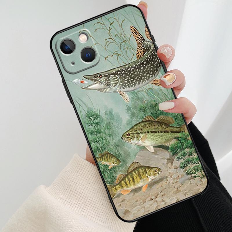 Pike Fish Fishing Bait Phone Case For iPhone 17 Pro Max 14 13 12 11 15 16 Pro Max mini 15 16 Plus 16e 17 Air Cover
