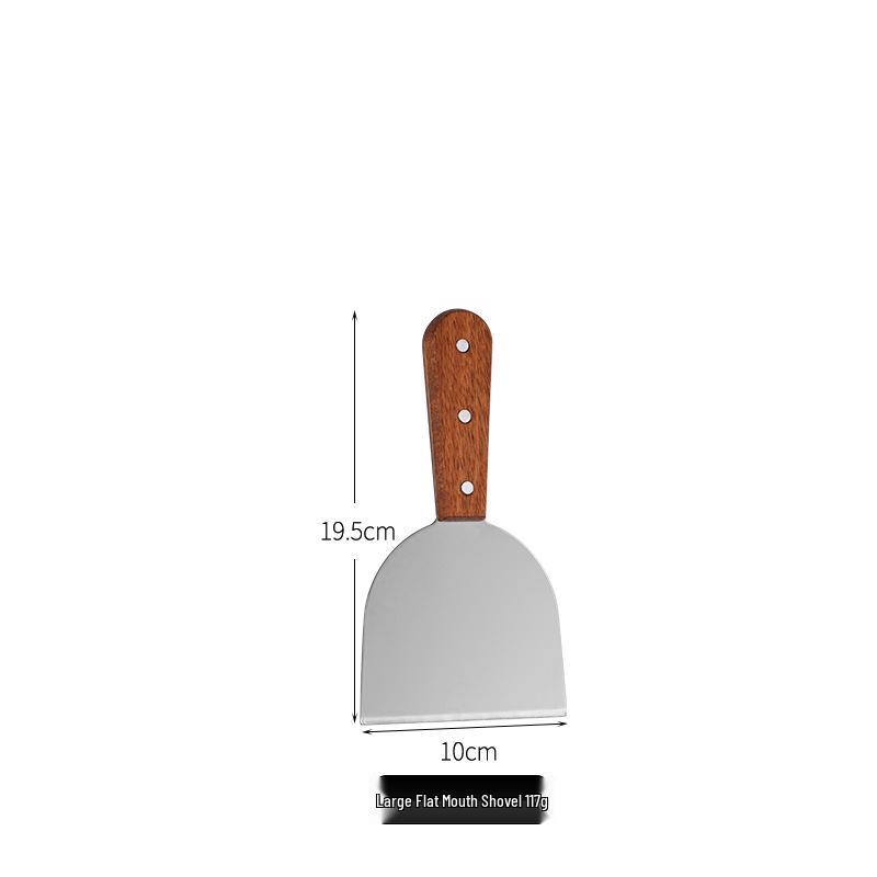 Stainless Steel Wood Handle Multi-Use Cooking Spatula: Teppanyaki, Griddle, Slotted, Steak, Triangle, Pizza, Cake, Pancake Spatula