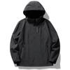 Men's Hooded Jacket Zipper Punk Mountaineering Clothing Outdoor Sports Casual Loose Solid Color Coats Zip Pocket Elastic Hat