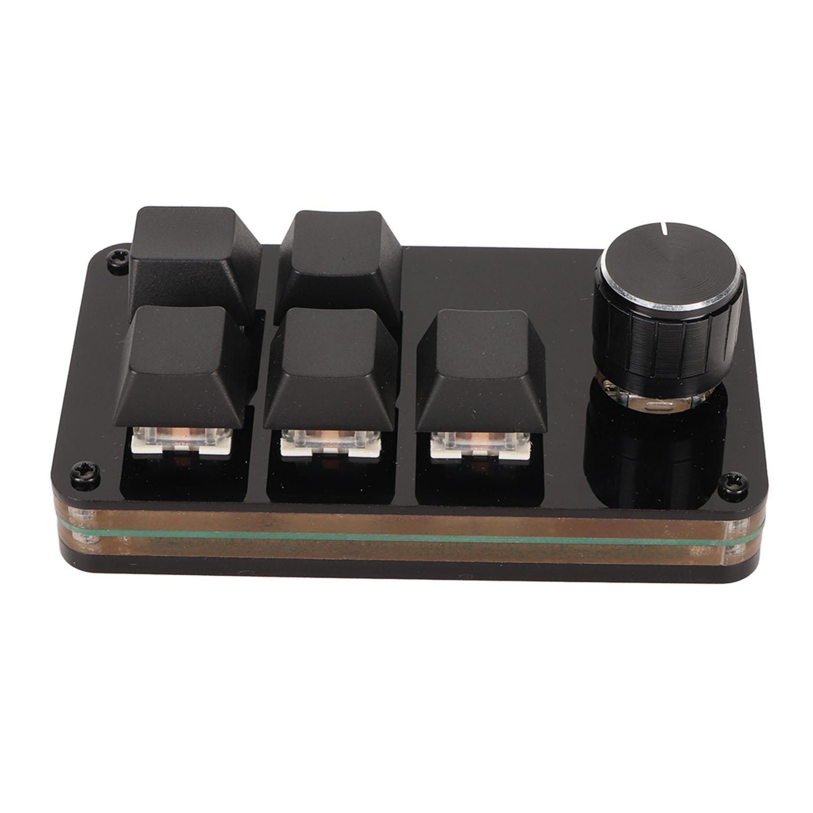 

Программируемая клавиатура с 5 клавишами, 1 ручкой, синим переключателем, механическая, с возможностью горячей замены, проводная USB-мини-клавиатура для