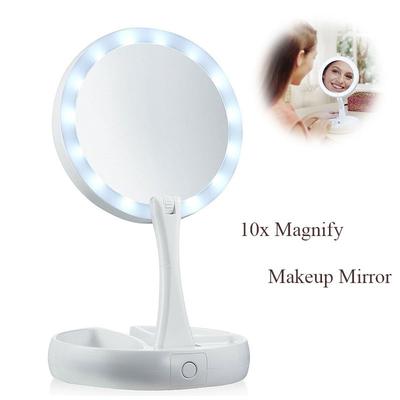 Lustro do makijażu LED Dresser Desktop Portable Desktop Składane lustro