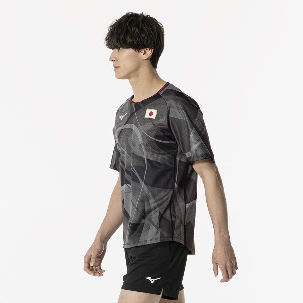 Table Tennis All Japan Design Game Short Size M Wear, Shirt, Sleeve, Unisex, Black, (82JAB500)