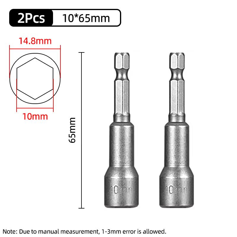 1PC Hex Socket Sleeve Nozzles Strong Magnetic Nut Driver Set Drill Bit Adapter Wind Approved Sleeve Electric 6 8 10 13 17 19MM