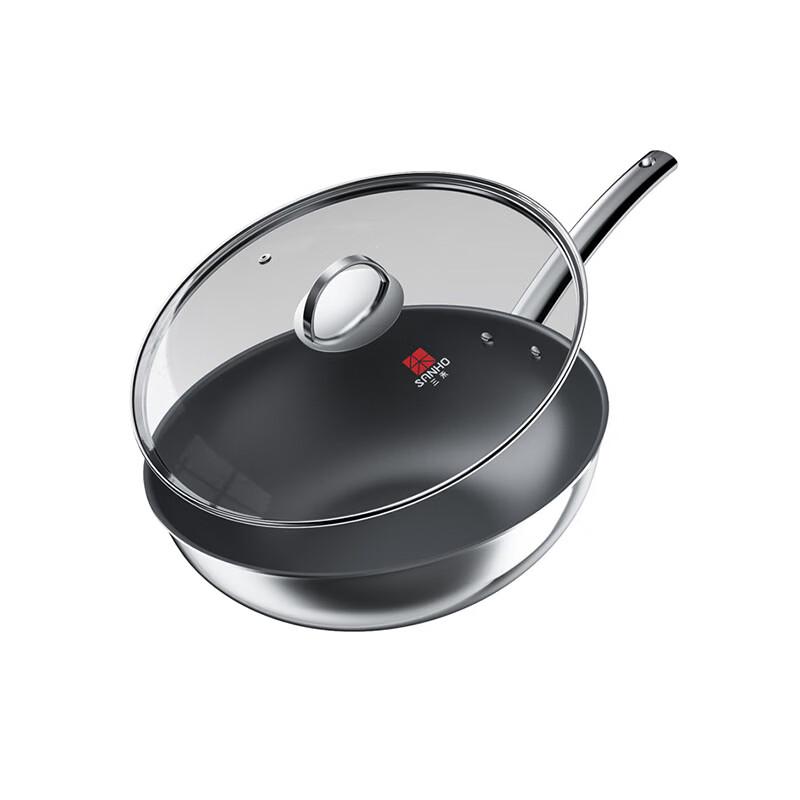 

Sanhe 32cm 0-Coating 304 Stainless Steel Non-Stick Wok