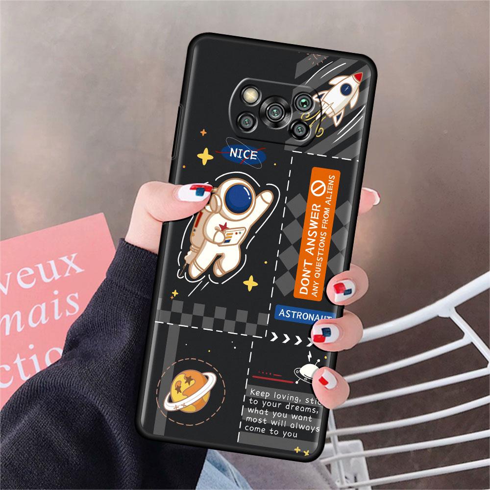 Case For Xiaomi Mi Poco X3 NFC X4 Pro F3 F4 GT M4 M3 F1 C40 11 Lite 11T Soft Silicone Funda Phone Cover Fashion Cool Astronaut