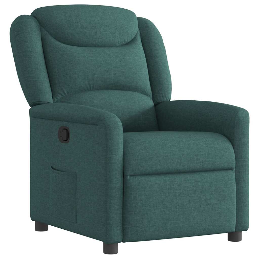 Recliner Chair Dark Green Fabric