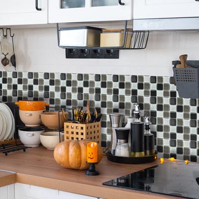 MSC1227 Solid Color Grid Kitchen Dining Room Home Wall Beautification Decoration Oil Proof Tile Paste Self-adhesive