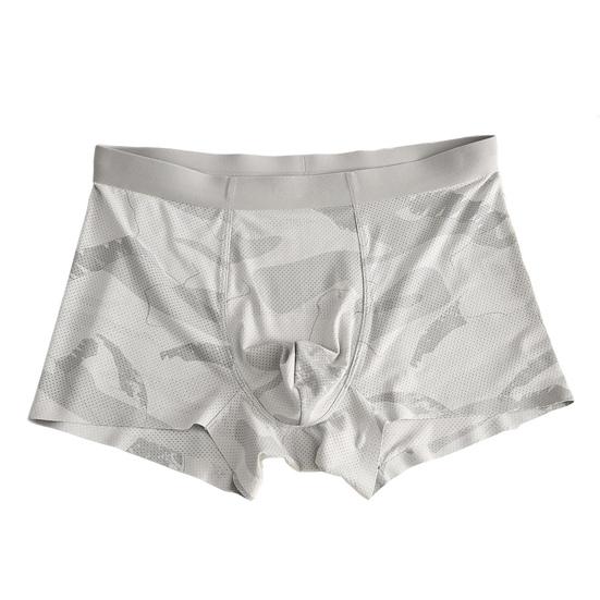 

Мужские трусы-боксеры, однотонные U-образные шорты, эластичные, средней талии, 3D-крой, облегающие, высокоэластичные трусы, повседневная одежда XXL светло-серый
