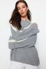 Women's Fashionable Stylish Sweater Black Wide Sleeve Folded Knitwear Sweater