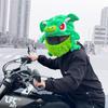 Plüsch Cartoon Drache Motorrad Helmbezug - Grüner fliegender Drache