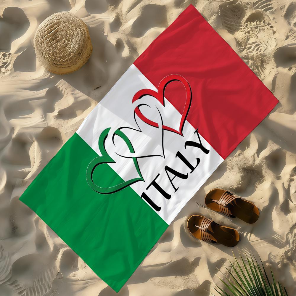 Flagge von Italien Handtuch Weich Leicht Anti-Sand Großes Strandtuch Schnelltrocknend Bad Sport Familie