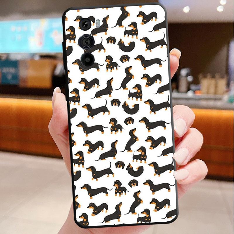 Phone Case For Motorola Edge 60 50 40 Pro 60 50 40 30 Ultra Neo Fusion Moto G Stylus G Cute Cartoon Dachshund Dog