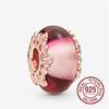 925 Sterling Silver   Autumn New Charm Flower Pink Series Charm Beads Fit Original Bracelets Women Jewelry