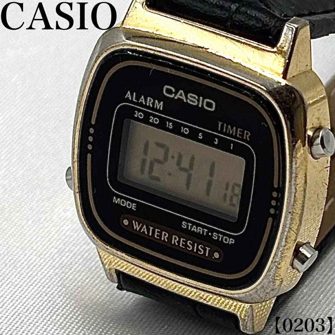 Used Working item Working item Casio CASIO Watch Ladies Quartz LA670W Gold Black Preset Timer Digital Watch Retro Cheap Casio Casual Business Gift