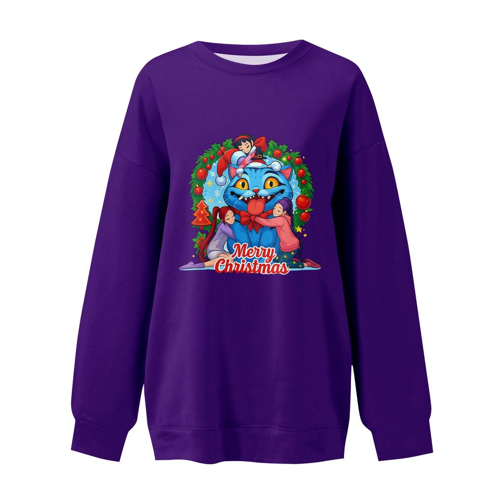 Women's Fashion Long-Sleeve Pullover Sweatshirt With Fun Movie-Themed Print