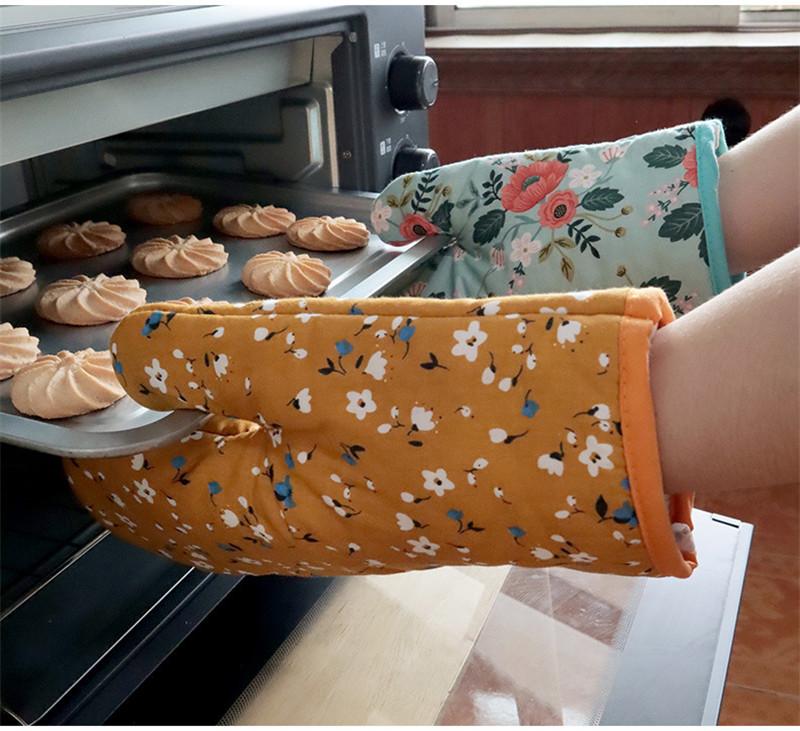1 st. Blommönstrad Bomull Mikrovågsvante Kök Bakning Värmeisoleringsdyna Grytlapp Bröllopsfest Gåva