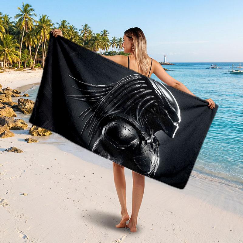 Large Beach TowelPredator Soft Absorbent Towel Beach Bath Home Use