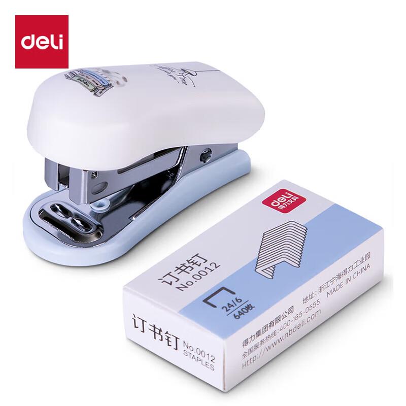 Deli 0352 Colorful Mini Stapler (12# Staples)